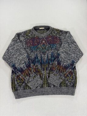 Vintage 90s Coogi Style Abstract Knit Sweater Mens X-Large Multicolor Wool